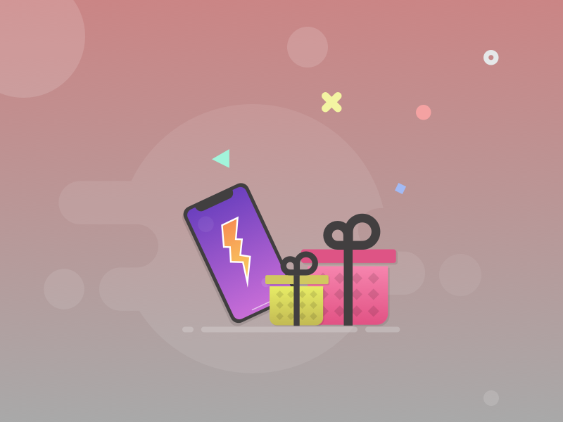 Gifts invite design flat icon logo iphone illustration banner branding ux ui app