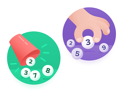 Quick Pick or Lucky Numbers? 2d adobe illustrator flat hand icon illustration jackpocket jackpot lottery lottery balls lotto lotto balls lucky lucky numbers minimal number selection numbers picking numbers quick pick vector