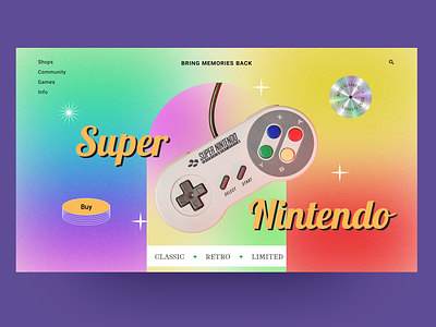 Super Nintendo retro landing design