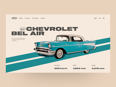 Chevrolet Bel Air landing concept design car chevrolet design landing retro typography ui web