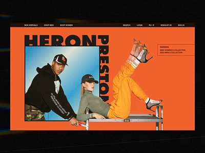 Heron Preston concept design accesories branding clothes design fashion gradient heron preston model ui web
