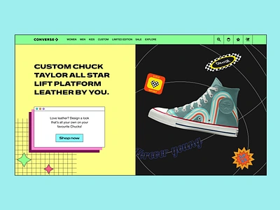 Converse UI concept 2007 basketball cross design emo illustration keds landing nostalgic shoes ska sport ui web youth