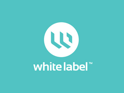 whitelabel logo initials label round teal white wl