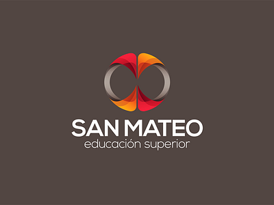 San Mateo Logo abstract bogota brain college colombia education hemisphere orange red university