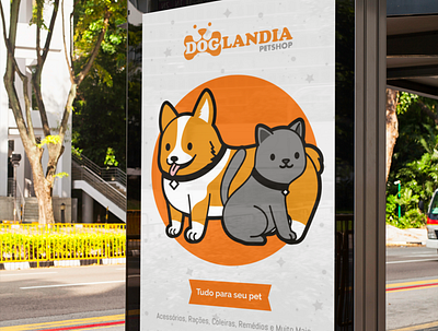 DogLandia Petshop branding cover design illustration logo typography