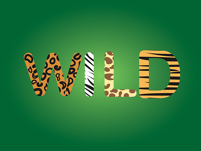 Text "WILD" animal animal text pantera text text wild text with wild tiger text wid wild wild design zebra text