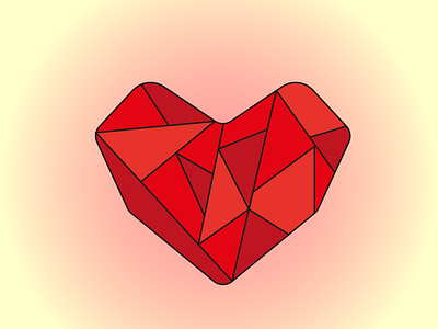 Heart heart heart icon heart in poly style heart logo plygonal heart poly style red heart