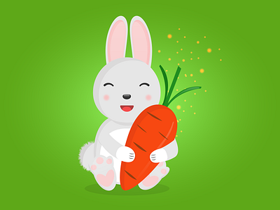 Cute Bunny ) adobe illustrator animal art bright bunny carrot cute design design idea easter easter illustration examples graphic design illustration inspiration rabbit spring vector illustration