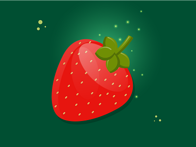 Strawberry) 3d 3d effect adobe illustrator art berry design effect food fruit graphic design green highlights illustration inspiration lights realistic red strawberry vector yummy