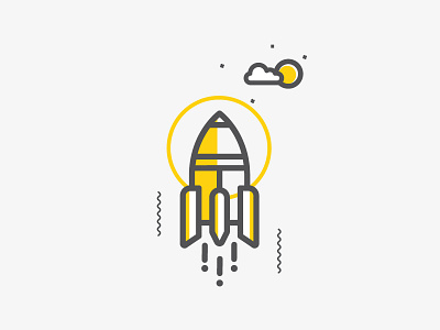 Startup Rocket business design icon launch madna rocket startup