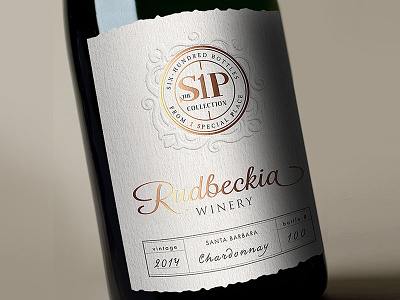 Wine Label Rudbeckia Winery label design limited collection wine branding wine label winery