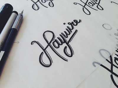 Haywire Hand Lettering 3d copic focus lab hand lettering in process marker script stroke type
