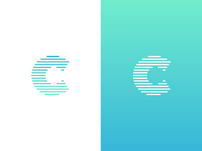 Exploring Marks c focus lab gradient letterform lines logo mark tech