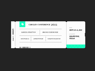 Circles Brand brand card circles conference focus lab green name neon ticket