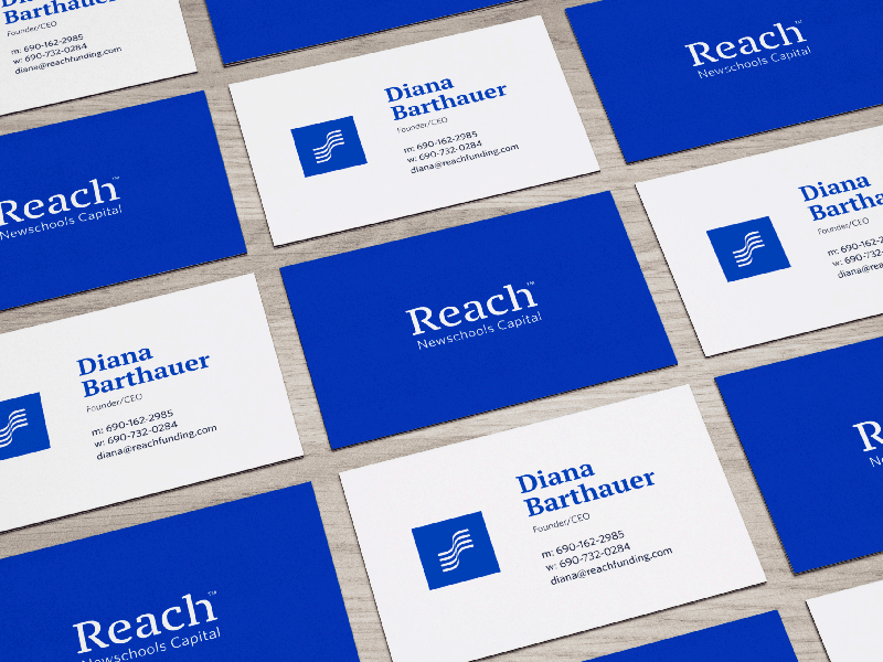 Reach Brand blue brand branding focus lab gif logo mark modern professional twitter