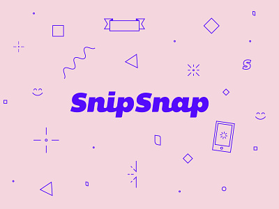 SnipSnap Illustrations female focus lab geometric illustration logotype pastel pattern pink script shapes