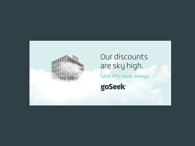 GoSeek Marketing Material banner blue branding cloud copy discount focus lab logotype marketing travel
