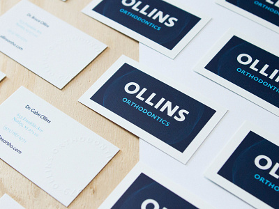 Ollins Orthodontics Brand brand business card logo print twin forrest