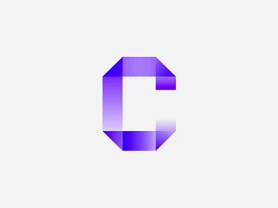 C Mark blue c folds gradient klein letter letterform mark