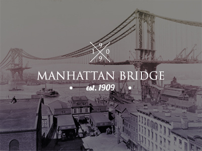 Manhattan Bridge manhattan picture rebound type typography vector vintage