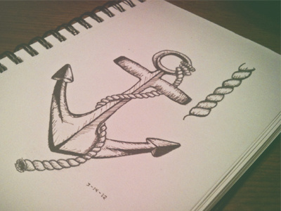 Anchor Drawing anchor drawing graphic marker paper pigma practice