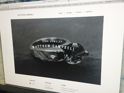 Matthew Campbell Website greenville jeweler jewelry minimalistic web design website