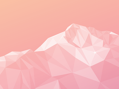 Elevate (1 of 3) cascades illustration landscape low poly lowpoly mountain pink shiny sunrise washington