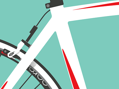 Roadie (1 of 3) bicycle bike cycling flat half tone illustration print roadie simple