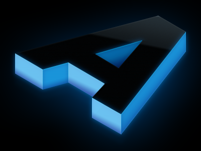 Plan 'A' 3d abstract black blue clean color dark font glow helvetica letter neon night photoshop text typography