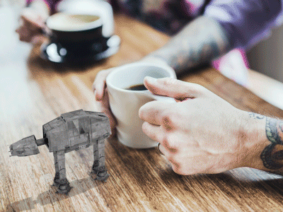 Star Wars 1g 3d 3dart ae atat cinema4d cofee gif integration loop starwars