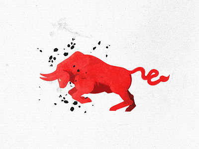 Bull bull illustration red texture