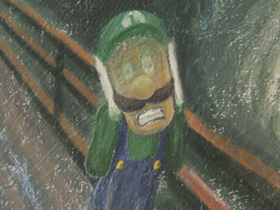 Luigi art game illustration painting wip