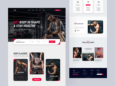 Zym - Fitness Landing Page clean design excercise exploration fitness gym health landing page landing page design popular simple training ui uidesign uxdesign web web design website workout yoga