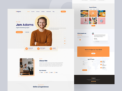 Personal portfolio landing page clean creative cv design freelancer homepage landing page landingpage design layout personal personal portfolio portfolio responsive resume ui ui design ux web web design website