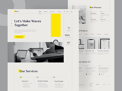 Digital Agency Landing Page agency agency website branding clean company creative creative agency design digital agency home page landing page marketing minimal ui ui design uidesign ux web web design website