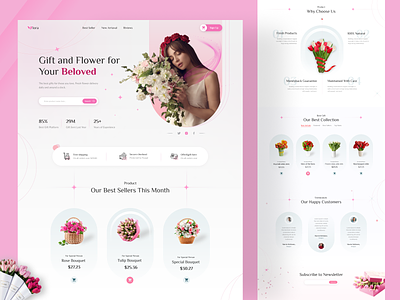 Gift and Flower Shop Website Design clean concept design ecommerce floral flower flower shop gift gift shop landing landing page minimal minimalistic online shop shop trending ui uidesign webdesign website