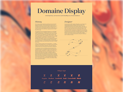 Type-specimen Domaine Display design graphic design typography