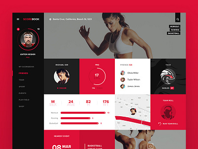 ScoreBook Profile design experience interface scorebook sorokins sport ui user ux web webdesign website