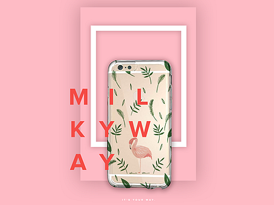 Milkyway Branding & E-Commerce branding business cards e commerce flowers packaging phone case pink poster redesign
