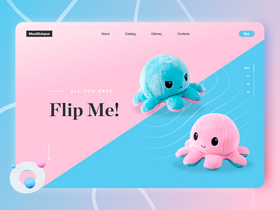 Mood Octopus - Toy Landing Page Design clean dailyui design interface minimal new style toy ui uitrends uiux ux web webdesign website website design