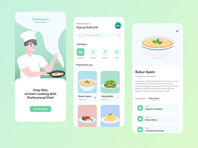 Recipes UI Mobile Design app design food food illustration illustration mobile popular recipes recipes illustration simple ui ui uiux ux