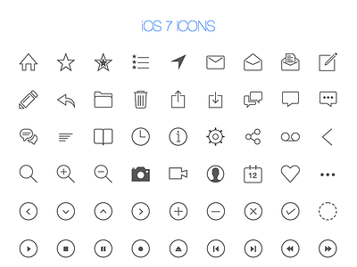 iOS 7 line Icons