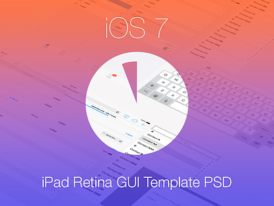 iPad GUI Template PSD iOS7 5 apple design freebies graphics gui ios7 ipad iphone psd retina template