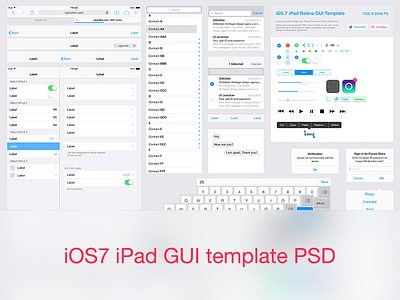 iOS7 iPad GUI Template PSD
