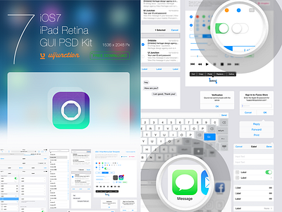 iOS7 iPad GUI Template Available for download apple design download gui ios7 ipad iphone iphone5s kit psd retina template