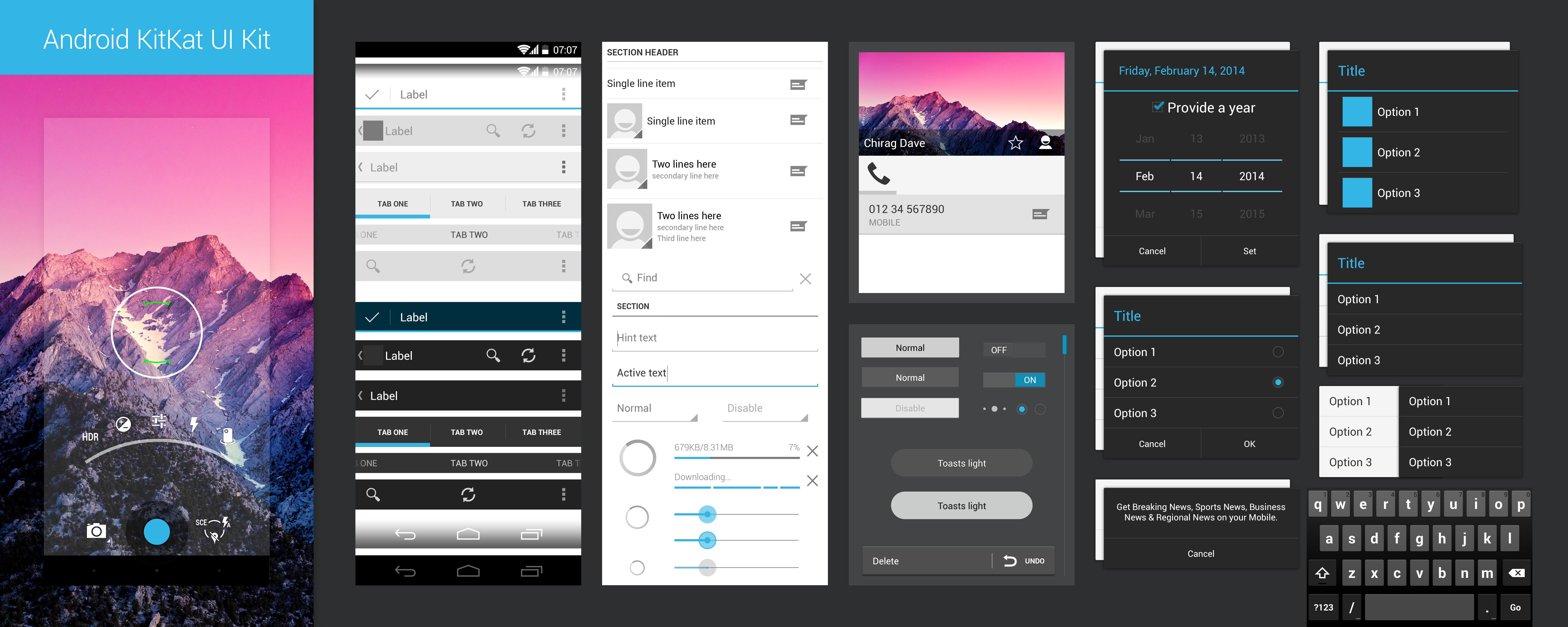 Android Kitkat Ui Kit by Chiragd on Dribbble