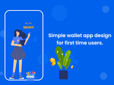 Simple Wallet app ux/ui design for first time users. checkout dailyui design illustration login ui ux uxui