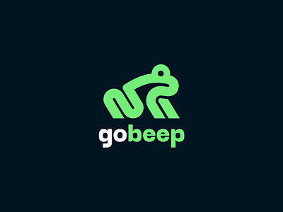 gobeep animal branding frog frogs identity logo mark symbol tech