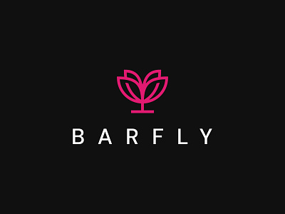 BarFly bar barfly branding club drink fly glass identity insect line art linework logo mark restaurant symbol wings