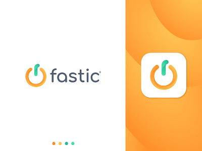 Fastic App branding care diet fastic fasting food food app fruit health healthy healthyfood identity life logo mark orange switch button symbol